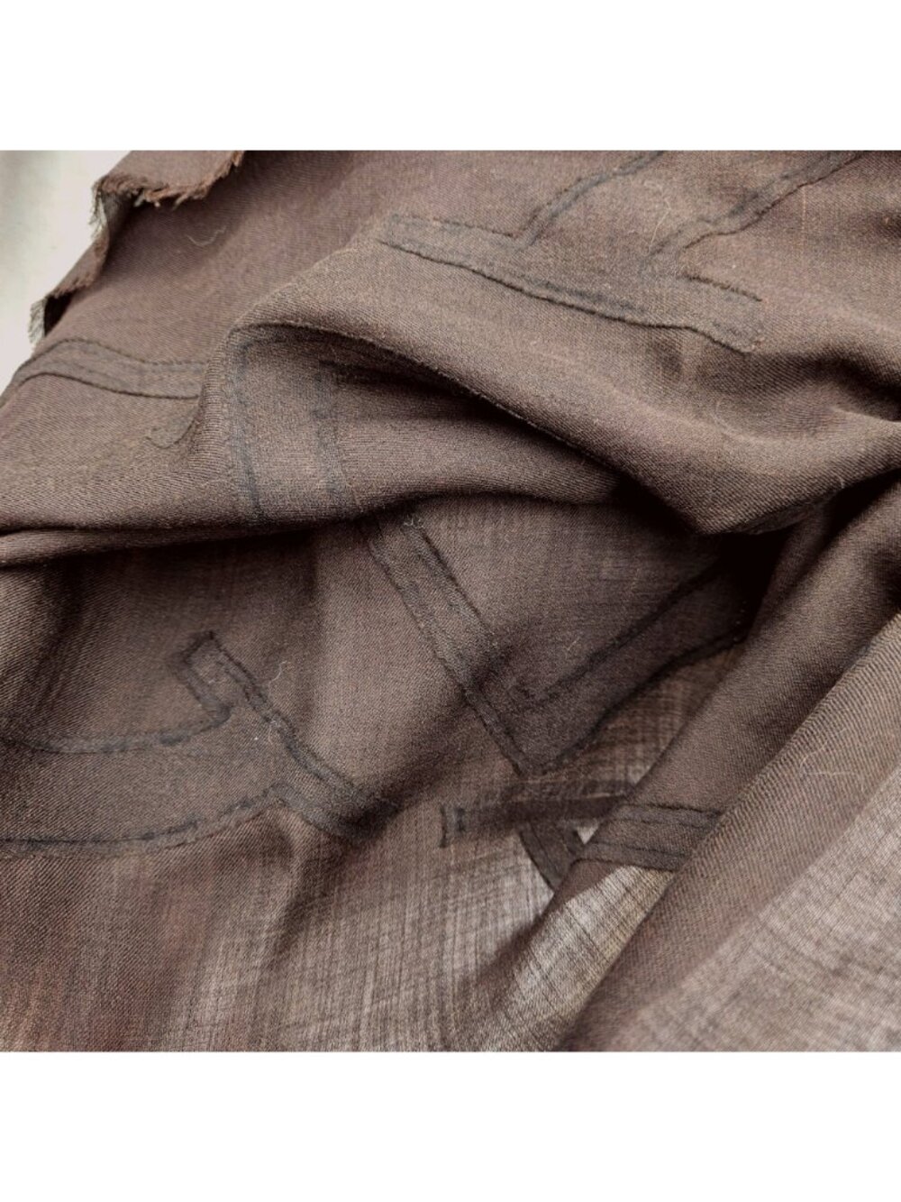 Vintage Valentino Cashmere Silk Shawl Wrap Espresso Brown Fringe 60x58 - Picture 7 of 14